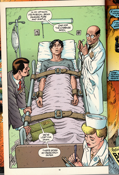 In case you haven't seen it, this is the extra page especially created for the Dark Legends graphic novel. They are wrong: he's not dead, just comatose.