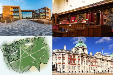 collage of buildings