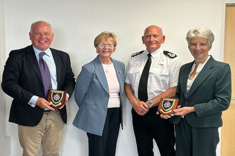 Sir Craig Mackey QPM, Susan Johnson OBE, Simon Chesterman OBE QPM and Sue Scane.