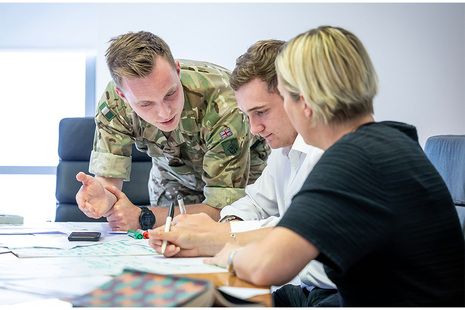 Employers and reservists at an employer engagement event hosted by the British Army. Copyright: RFCA.