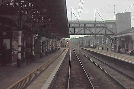 Forward-facing CCTV from the train involved showing the junction signal set for the diverging route (courtesy of LNER).