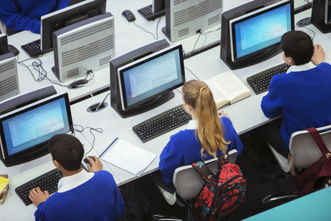 Students using computers