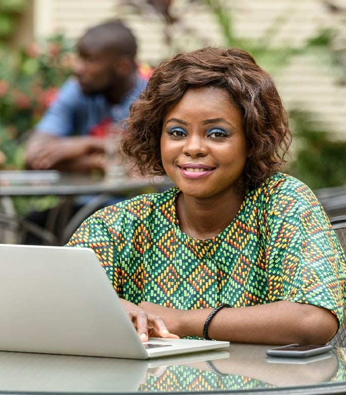 Smiling woman from Nigeria
