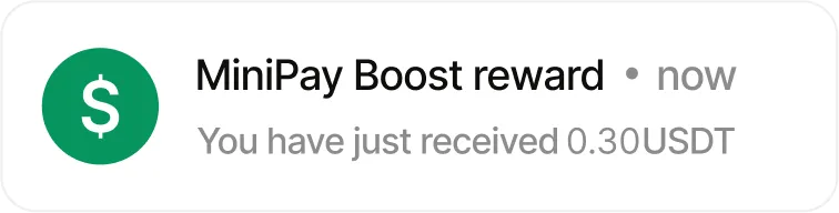 MiniPay Boost Reward