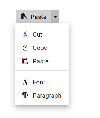 Angular Split button separator grouping similar action items