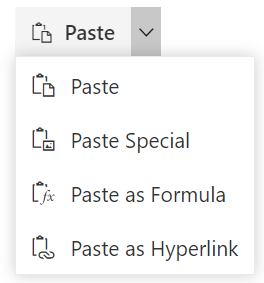 Vue Split button popup with list of action items containing text and icons