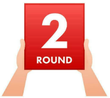 A red square with white text and a number on it Description automatically generated