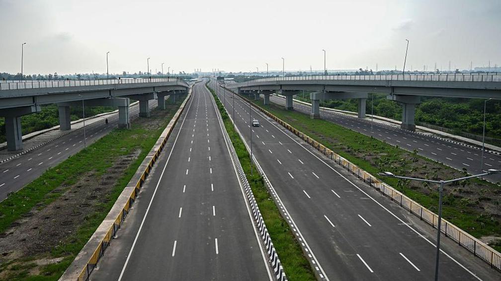 A view of a newly inaugurated multi-lane highway near Delhi on 17 August 2025