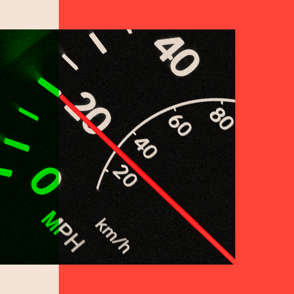 A treated image of a speed dashboard