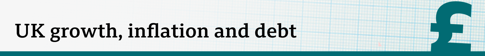 Green banner that says UK growth, inflation and debt