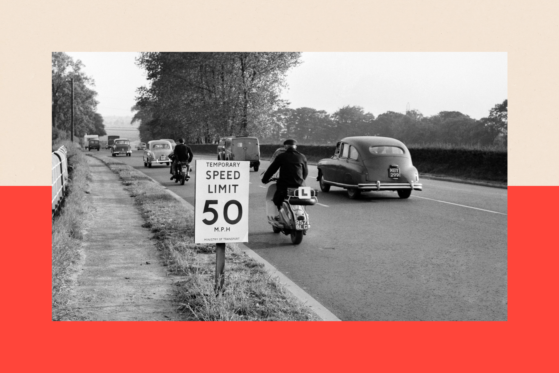 A black and white photo of a road