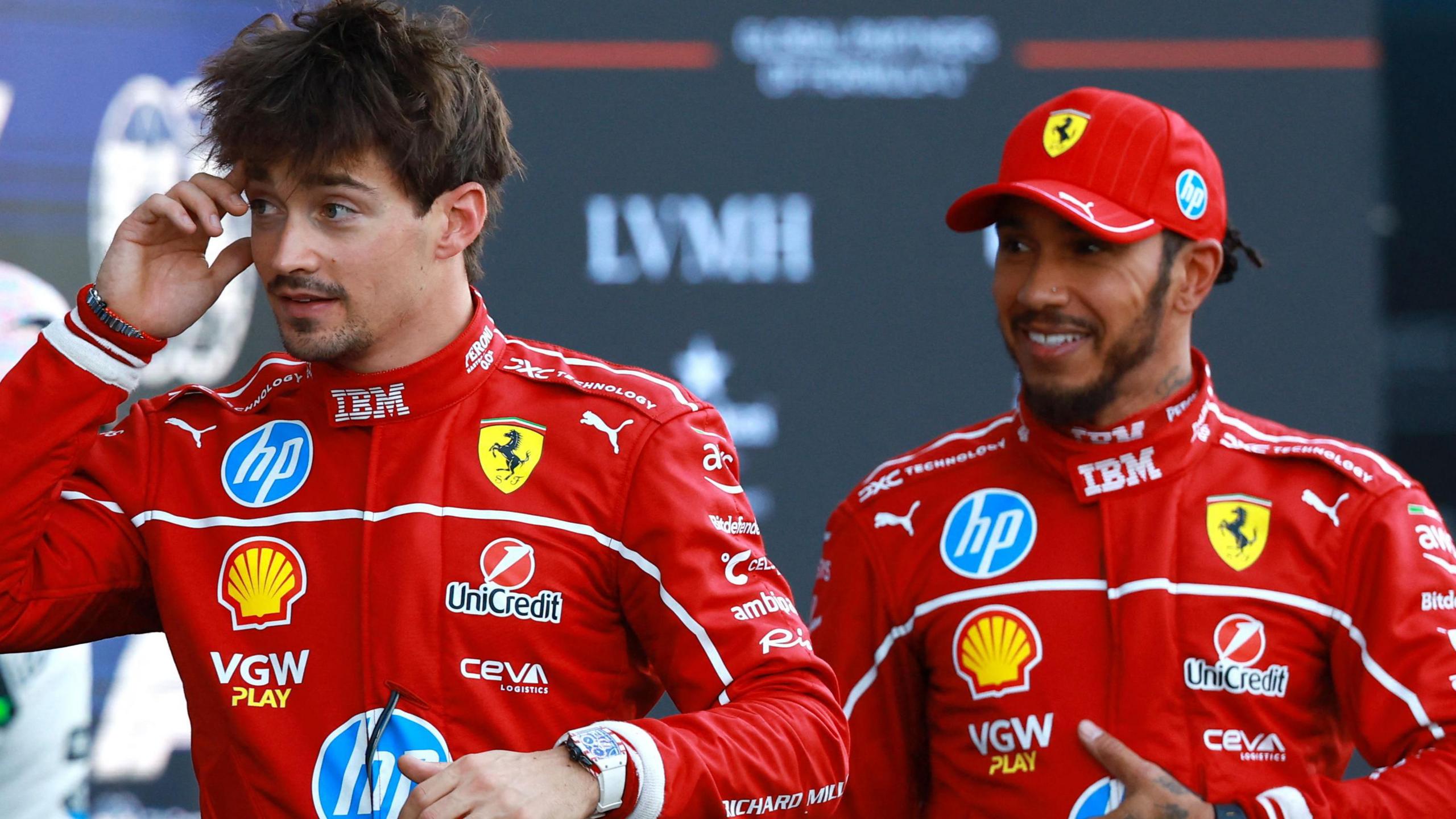 Charles Leclerc and Ferrari team-mate Lewis Hamilton pictured at the 2025 Mexico City Grand Prix