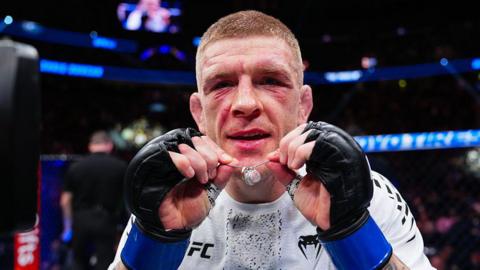 Chris Duncan celebrates his win over Terrance McKinney