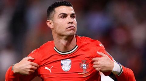 Cristiano Ronaldo celebrating a goal