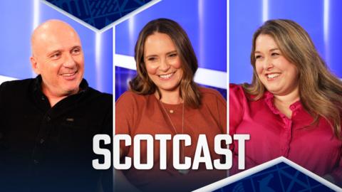 The show's three presenters sitting in the studio
