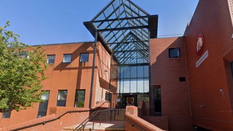 Street view of the entrance of Leicester Crown Court.