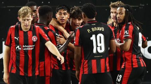 Midtjylland players celebrating
