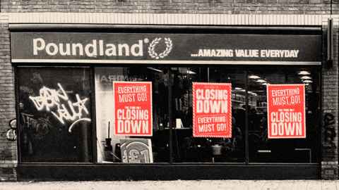 A treated image of a Poundland shop