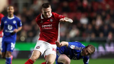 Bristol City's Emil Riis in action against Leicester
