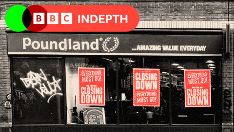 A treated image of a Poundland shop