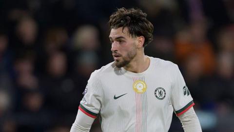 Marc Guiu looking over his right shoulder while playing for Chelsea against Bournemouth