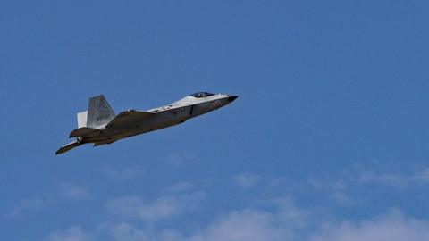 File photo of a South Korea's KF-21 fighter jet during a test flight