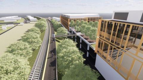 A CGI visualisation of the new Littlemore station.
