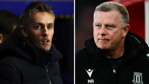 Ipswich boss Kieran McKenna and Stoke manager Mark Robins