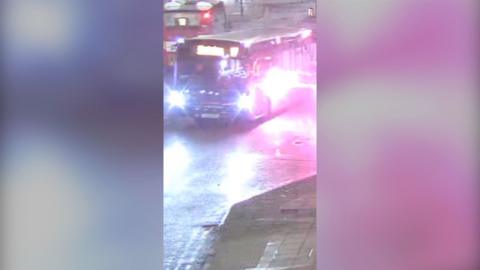 A man fires fireworks at a bus in Birmingham