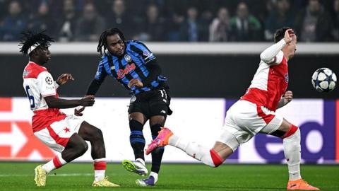 Ademola Lookman's shot is blocked