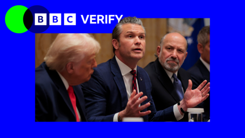 US Secretary of War Pete Hegseth speaks during a cabinet meeting alongside President Donald Trump and US Secretary of Commerce Howard Lutnick in the Cabinet Room of the White House in Washington DC.