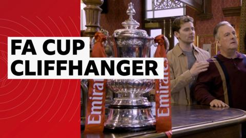 The FA Cup in the Queen Vic pub in Eastenders