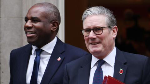 Deputy prime minister David Lammy and Prime Minister Sir Keir Starmer in Downing Street