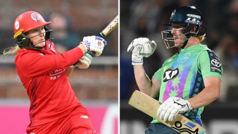 Split graphic: Lancashire's Emma Lamb (left) and Oval Invincibles' Jordan Cox (right)