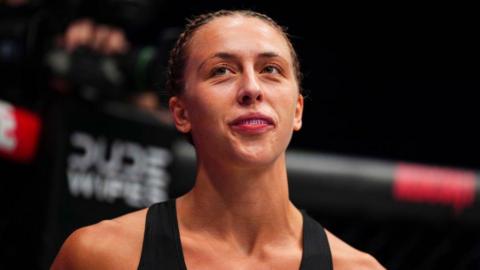 Dakota Ditcheva before her win against Lisa Mauldin in 2024