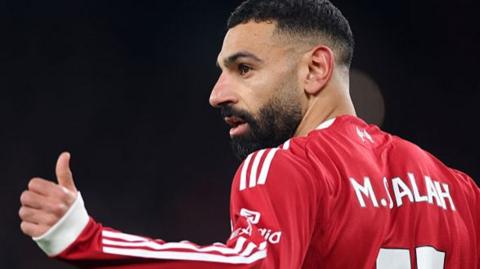 Mohamed Salah playing for Liverpool