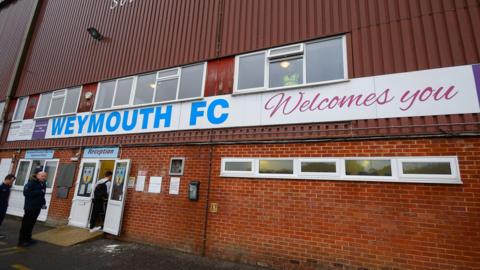 The outside of Weymouth FC's stadium