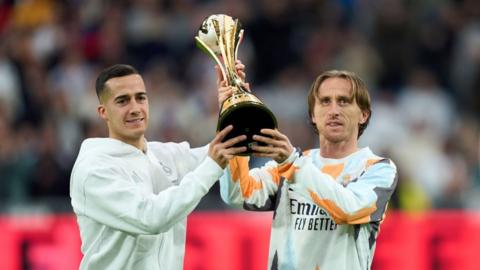 Lucas Vazquez and Luka Modric lift the 2024 Intercontinental Cup