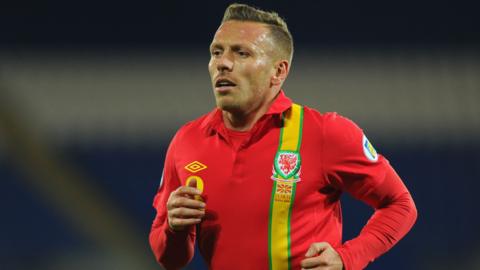 Craig Bellamy playing for Wales
