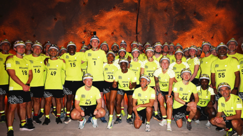 Participants from the world's deepest marathon