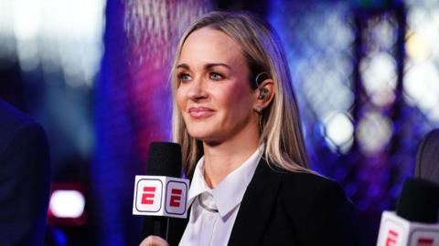 Laura Sanko working on the UFC broadcast team