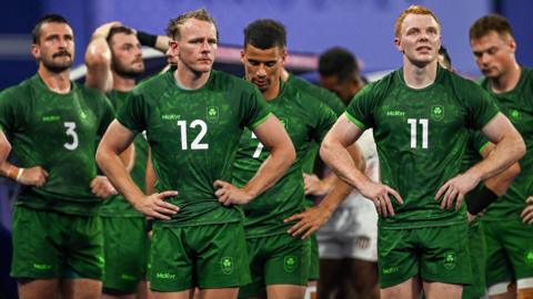 Ireland players look dejected after being knocked out of last year's Olympics tournament