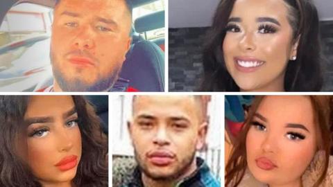 Shane Loughlin, Eve Smith, Sophie Russon, Rafel Jeanne and Darcy Ross (clockwise from top left)