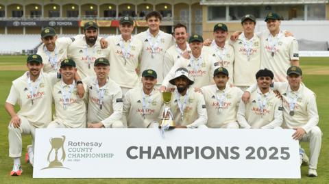 Nottinghamshire with the County Championship cup