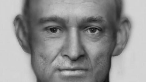 Llun artist o sut y gallai'r dyn fod wedi edrych