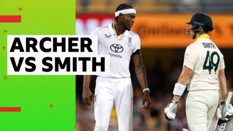 Jofra Archer and Steve Smith