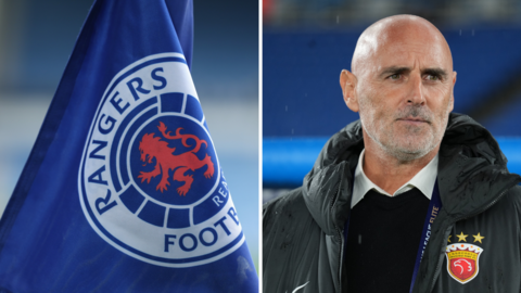 Rangers corner flag and Kevin Muscat