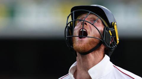 Ben Stokes looks pained during the second Test