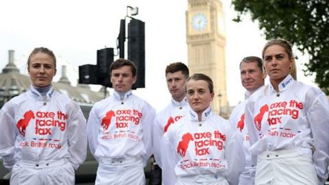 Jockeys at Westminster in September