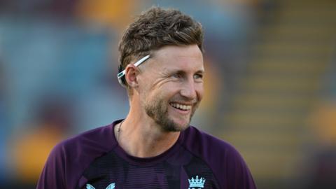 England batter Joe Root smiles during practice